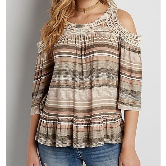 Maurices Tops - Maurices cold shoulder with crochet